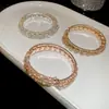 Pulsera Abierta Multicapa Redonda de Circonita Coreana, Pulsera de Lujo Ligero y Gama Alta, Elegante de Moda y Exquisita, Joyería de Mano Versátil para Mujer