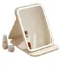 Nuevo Espejo de Maquillaje LED con Luz Plegable Regulable Portátil de Mano Estilo INS Dormitorio de Estudiante Espejo de Escritorio