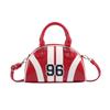 Bolsa Bolsa Transversal Bolsa de Mão Feminina Bolsa Tote Pequena Bolsa de Ombro Bolsa Tote Listrada de Alto Padrão Estruturada Tridimensional Vermelha