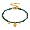 Pulseira de Venda Quente Transfronteiriça Europeia e Americana de Luxo Leve com Pequeno Design Criativo Vintage, Pingente de Mão em Aço Inoxidável 18K com Pedra Natural