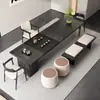 Mesa de té y juego de sillas de madera maciza 2026 modelo nuevo de alta gama lujo ligero moderno para oficina sala de estar hogar mesa de té con función de preparación de té integrada
