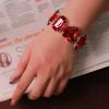 Explosões Transfronteiriças Pulseira Vermelha de Amor Sentido Avançado Europeu e Americano Costura Ajustável Geométrico Strass Ornamento de Mão pulseira