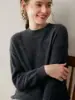 Suéter de cachemira colorido con puntos para mujer, cuello redondo, suave y holgado, con lentejuelas, cálido, de manga larga, jersey, top de punto moderno y rejuvenecedor
