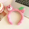 Diadema de Cabeza de Oso Fresa de Dibujos Animados para Mujer Nuevo Estilo 2025 Especial para Lavado de Cara y Maquillaje Banda para el Cabello de Peluche Lindo Paquete de Banda para el Cabello Gorro