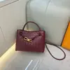 Bolso de mano rombo tejido de cuero genuino, nuevo estilo, versátil, moderno, casual, de hombro, cruzado, con lazo para mujer