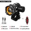 Luz de bicicleta de montaña recargable T6, linterna para conducción nocturna, faro superbrillante, recargable, luz potente, equipo de conducción.
