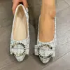 Zapatos Planos de Moda de Punta Fina con Tacón Bajo, Zapatos de Boca Baja, Zapatos Dulces Casuales para Mujer, Nueva Colección de Primavera Transfronteriza