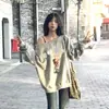 Sudadera Chic Japonesa Perezosa de un Hombro Dulce y Picante para Mujer Primavera y Otoño 2025 Delgado Holgado Casual Adelgazante