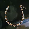 Collar Estilo Nuevo con Incrustación de Piedra Estilo Turco y Patrón de Hierba Tang, Set de Joyería Personalizado de Moda Unisex Vintage