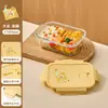 Lonchera Xilekou, tazón especial para calentar en microondas, lonchera para trabajadores de oficina, recipiente de vidrio para almacenar alimentos, lonchera dividida
