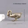 Pieza de Artesanía Sólida Vintage de Ganso y Pato para Tocar el Arco de Latón Puro para Decoración del Hogar, Mascota de Té de Escritorio y Adorno