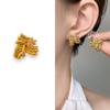 Aretes Distintivos de Textura Tejida Irregular Estilo Japonés y Coreano con Zircón Aretes de Malla Retro de Alta Elegancia para Mujeres