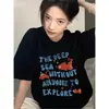 Camiseta de Manga Corta con Estampado de Moda Estilo Americano para Pareja Verano 2026 Talla Grande Versátil Algodón Puro Pesado