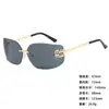 Gafas de Sol Metálicas Sin Marco para Mujer, Letras m Personalizadas Europeas y Americanas, Moda Trendy de Celebridades de Internet, Gafas de Sol para Fotografía Callejera y Pasarela