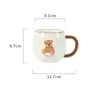 Vajilla de Oso Vintage Cerámica Color Bajo Esmalte Oso Relieve Bol Bol de Arroz para el Hogar Vajilla Bol Juego de Cuchara Venta al por Mayor