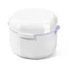 Caja de Drenaje Portátil de Doble Capa Hueca con Tapa para Brackets Invisibles, Caja Limpiadora de Retenedor Ortodóntico, Caja para Dentaduras Postizas