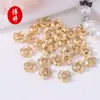 Relleno de Oro de 14K Conservación del Color Hoja de Loto Separador Joyería Cuentas de Cristal Cuentas Sueltas Pulsera Collar Accesorios Hechos a Mano DIY Accesorios