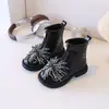 Botas Estilo Británico Otoño Invierno 2026 Lazo Nuevas Botas de Moda de Princesa Moda Niñas Pequeñas Niños Botas Martin Media Pantorrilla