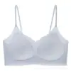 Sutiã Sem Costura Jelly Suporte Macio Levanta-Busto para Mulheres, Verão Leve com Bojo Fixo, Sensação de Pele, Anti-Queda, Lindo Sutiã nas Costas