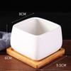 Maceta para Suculentas Maceta Simple de Porcelana Blanca Juego de Macetas de Cerámica Rectangular con Bandeja Maceta Creativa para Suculentas Grande