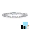 Pulsera de tenis clásica de moissanita tipo mosaico con cuatro garras S925 pulsera de tenis de moissanita sintética fabricantes al por mayor