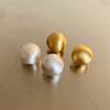 Aretes Cepillados Hechos a Mano Chapados en Cobre Oro de 18K Aguja de Plata 925 Alta Calidad Aretes Cepillados de Plata Venta al por Mayor de Aretes