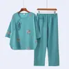 Trajes para Mujeres de Mediana Edad y Mayores 2026 Nuevo Verano Estilo Delgado Ropa de Casa para Mamá y Abuela Ropa Exterior