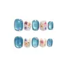 [Flor] Gato Ojo de Gato Perseguidor de Luz Azul Manicura Flor Seca Hada Blanqueamiento Diario Manicura Corta Puramente Hecha a Mano Manicura Portátil