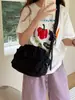 Bolsa Tiracolo Casual de Nylon Estilo Coreano, Bolsa de Ombro Transversal Leve Diária Cor Sólida Nicho Fashion Style Ins