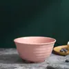 Tazón Redondo para Fideos Instantáneos de Paja de Trigo 17 cm Tazón de Arroz para el Hogar Japonés Dormitorio de Estudiantes Tazón a Prueba de Caídas para Sopa Tazón para Fideos Ramen