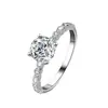 Anel Coroa de Quatro Garras Marquise de Prata Esterlina S925 Luxo Leve Anel de Moissanita de 1 Quilate para Mulheres Fabricante Atacado Transfronteiriço