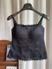 Camisola de encaje estilo francés de puro deseo para otoño e invierno con copas en el pecho para mujer, corte ajustado, adecuada tanto para llevar debajo como por encima, top adelgazante y cálido