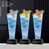 Trofeo de Cristal 2026 Trofeo Personalizado del Año del Caballo Premios de Reunión Anual Diseño Gratuito Grabado Souvenir para Empleado Destacado