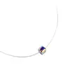 Collar de Cubos de Azúcar de Colores Bañado en Oro Real Estilo Coreano de Moda Elegante Versátil Cadena para Clavícula Diseño Personalizado Collar Sencillo para Mujeres