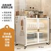 Estante de almacenamiento para cocina, encimera para el hogar, armario a prueba de polvo con puerta, escurridor, escurreplatos para guardar cuencos y palillos