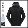 Jaqueta Fina Soft Shell com Capuz Vermelho Roupa de Trabalho Personalizada com Logo Impresso Jaqueta Casual para Outono e Inverno Aniversário Corporativo