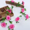 Atacado do Fabricante Trepadeiras de Rosas Simuladas, Tiras de Rosas, Trepadeiras de Flores Artificiais, Decoração de Casamento Trepadeiras Planas Grandes