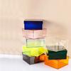 Venta al por mayor, caja de acrílico transparente con cubierta antipolvo, caja de dulces de colores, caja de regalo, caja de almacenamiento con cubierta de cielo y tierra.