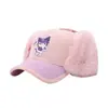 Gorra con Visera Infantil Juguetona de Kuromi Dulce Princesa Loli Gorra de Béisbol Protección para los Oídos Otoño e Invierno Sombrero para Bebé Transfronterizo