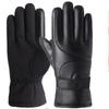 Luvas de couro para homens e mulheres inverno ao ar livre equitação motocicleta carro elétrico toque quente tela pu mais veludo à prova de vento box atacado