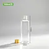 Frasco de plástico transparente com tampa de alumínio de 10/20/50/100ml para dispensar loção, frasco pequeno para dispensar reagente líquido