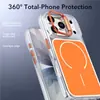 O Novo Modelo é Adequado para Capa de Celular Bicolor Brilhante para iPhone 17 Pro Max, Capa com Suporte para Lente para iPhone 16 Pro, Capa Magnética para iPhone 17