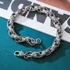 Pulsera de plata de ley S925 para hombre, con un mantra de seis caracteres, una pieza de plata hecha a mano de alta gama y moderna, perfecta como regalo para el Festival Qixi