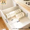 Escurridor de platos para cocina, escurridor de tazones, gabinete para tazones, cajón con soporte integrado para palillos y cucharas, estante de almacenamiento para tazones y platos, separador de cajones