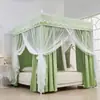 Cortina de Cama Opaca para Dormitorio del Hogar, Mosquitero de Tres Puertas de Pie, Dosel de Cama Opaco Estilo Princesa de Palacio, a Prueba de Mosquitos para Viviendas de Alquiler