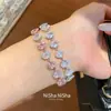 Pulsera colgante geométrico de circón estilo minimalista francés, pulsera personalizada de nicho de lujo ligero de alta gama, joyería dulce y elegante para mujer