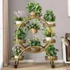 Soporte para Flores para Sala de Estar, de Pie, Móvil con Ruedas, Soporte Multifuncional de Hierro Forjado para Plantas Verdes, Soporte para Flores de Balcón