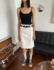 Camisola Vintage Fresca de Algodão Elástico Estilo Francês para Mulheres, Roupa de Verão, Regata Slim Fit Que Esconde os Seios Laterais