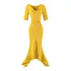 Vestido Longo Sexy Estilo Morcego Manga Morcego Manga Média Saia Bodycon Cauda de Peixe Chegada Nova de Verão Cintura Marcada Franzido Emagrecimento Temperamento