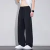 Calça Longa Leve e Respirável Estilo Artístico Retrô para Homens, Calça Longa Reta Solta de Verão